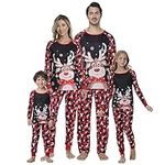 MyFav Matching Christmas Pjs For Family,Elf Pyjamas Christma Sets Xmas Holiday Sleepwear Outfits Dad Mum,Black,Kids,2Y