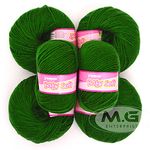 Vardhman 100% Acrylic Wool Green (6 pc) Baby Soft Wool Ball Hand Knitting Wool/Art Craft Soft Fingering Crochet Hook Yarn, Needle Knitting Yarn Thread Dye Y RWA