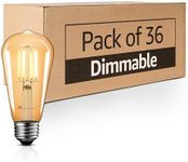 MASTERY MART 36 Pack Dimmable Vintage E26 LED Light Bulb, 2200K Warm White 5.5W (60 Watt Equivalent), Glass ST21 Antique Edison Style, 500LM, Decorative Filament Bulb, UL and Energy Star