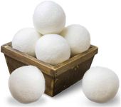 6PCS Wool Dryer Balls 100% Natural 7CM Hand Made Engergy Saving 1000 Loads, Energy-Efficient, Reusable, Reduces Drying Time