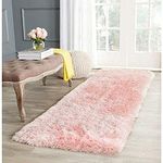 imsid Polyester Anti Slip Shaggy Fluffy Fur Rugs and Offices, Kitchens, Bedroom, Living Room and Cabins (1.5x4 feet, Pink)