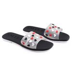 Prouz Fashionabel and Hearty Flip-fliops, Sleepers and sliders for women and girls - heart- (Black, 8)