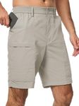 JMIERR Mens Hiking Cargo Shorts Casual Stretch Work Short for Men Outdoor Golf Shorts with 5 Pockets Apricot