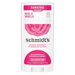 Schmidt's Rose and Vanilla Natural Deodorant Stick for Odour Protection and Wetness Relief 75 g