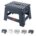 KOADOA Folding Step Stool, 9 Inch Plastic Foldable Step Stool for Kids Adults - Holds Up to 330 lbs Foot Stool with Non-Slip Surface, Carry Handle for Kitchen Bathroom Bedroom