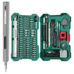 Precision Cordless Electric Screwdriver Set - HYCHIKA 67-in-1 Mini Electric Screwdriver with LED Light, 3 N.m Max Torque, 52 Magnetic Bits, Repair Tool Kit for Phone, Laptop, PC, Watch, Camera