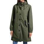 YFFUSHI Women Waterproof Long Sleeves Jacket Ladies Windproof Lightweight Trench Raincoat