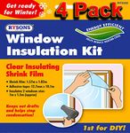 SKYTE® 4 Pack Window Insulation Kit Home Office Shrink Clear Film Winter Draught Excluder Condensation Frost Heating Glass Double Glazing Cold Weatherproofing Transparent