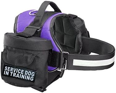 Doggie Stylz Service Dog in Training Harness with Removable Saddle Bag Dogs Backpack Harness Pack Carrier. 2 Removable Patches. Please Measure Dog Before Ordering. Made