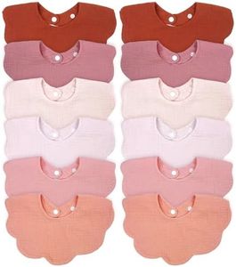 Baby Bibs Muslin Drool Bibs Teething Bibs Lap-shoulder Drool Cloths Bibs 100% Organic Cotton 4-Layer Absorbent& Soft& Breathable Muslin Baby Bibs for Girls Multi-Use Scarf Bibs