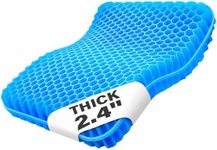 TITIROBA 2.4inch Extra Thick Gel Seat Cushion for Relieve Long Sitting Pain Honeycomb Double Soft Breathable Non-Slip Cushions Tailbone Pressure Relief Office Wheelchair Car Desk Chair Pad