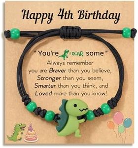 HGDEER 4 Year Old Boy Birthday Gift, Gift for 4 Year Old Girl Best Gifts for Girls Boys Kids Birthday Christmas Birthday 4th Dinosaur Bracelet