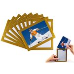 STTMGN Magnetic Picture Frames(4"X6",10 Pack) with Golden Border,Magnet Photo Frame Pockets/Postcard Holder,Decorations for Home refrigerator/Office Whiteboard/school Locker/Classroom/Party