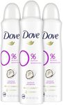 Dove 0 percent Deodorant Spray For 48 Hour Protection Coconut and Pink Jasmine Aluminum Free Deodorant 4 oz 3 Count, White, 4 Ounce (Pack of 3)