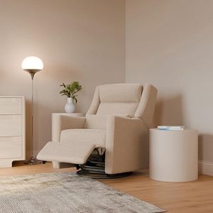 Babyletto Kiwi Plus Power Recliner Chairs for Adults with USB Ports - Water & Stain Resistant Electric Glider Recliner Nursery Chair w/Power Headrest - GREENGUARD Gold Certified - 270° Swivel Glider