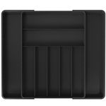 SimpleHouseware Expandable Cutlery Drawer Organizer and Flatware Utensil Tray for Kitchen, Black