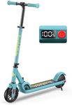 FanttikRide C9 Electric Scooter for Kids Ages 8+, 6/10MPH, 5 Miles Range, LED Display, Adjustable Height, Foldable, Rubber Wheels, Lightweight, Gifts for Boys and Girls up to 132 lbs