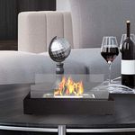 Northwest Bio Ethanol Ventless Fireplace-Tabletop Rectangular Real Flame Smokeless Clean Burning Indoor Outdoor Portable Heat-360 View Modern Décor