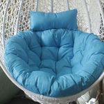 ANAND INDIA GROUPS Polyester Designer Round Cushion for Hanging Basket Swing Chair for Outdoor Egg Swing Chair/Garden Swing, Seat Padded Pillow(Sky Blue)