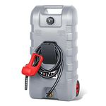 ‎DNA MOTORING 58L Portable Fuel Caddy Tank Container for Gasoline Diesel Light Oil,13 Gallon, 2 Gal/Min,Grey,TOOLS-00302