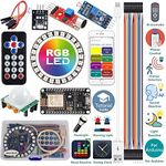 ideaspark Starter Kit for Arduino Kit ESP8266 LED Ring Strip Light RGB 24 Bits WS2812B WiFi/IR Control Sound/Light/Music Reactive,Analog Clock,Warning/Detection/Flash Light with Arduino IDE(Tutorial)