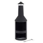 Rekka Garden Chiminea Log Burner Patio Fire Pit Heater Chimney Black Steel 134cm