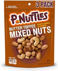 P-Nuttles Butter Toffee Mixed Nuts, 4oz Resealable Bags (Pack of 3) - Butter Toffee Peanuts, Almonds & Cashews - Perfect Sweet & Salty Snacks for Parties, Travel & Gatherings - Kosher Certified Snack