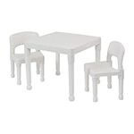 Liberty House Toys 8809W Plastic Table and Two Chair Set, White, H x 43.5cm W x 51cm D