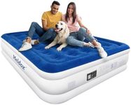 Meldoz Queen Air Mattress with Built-in Pump, Double High Blow Up Mattress for Home, Camping & Guest, 3 Mins Quick Inflate, Inflatable Air Bed with Water Resistant Flocked Top - 20 Inch