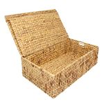 woodluv Set of 2 Water Hyacinth Under Bed Storage Box Chest Basket, Large & Extra Large