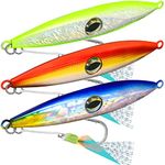 TRUSCEND Fishing Spinner Lures, Spoons Jigging Lures for Pike Mackerel Cod Trout Perch, Bass Lures Sea Fishing Accessories, Multi-Function Metal Blade Baits, Surf Fishing Lure with Tail Spinners