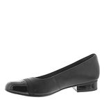Clarks womens Juliet Monte Block Heel, Black Leather Synthetic, 8.5 US