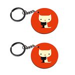 Anuman007 | cat eye keychain | keychain for uncle customized keychain with photo Printed Wooden Keychain| Circle Shape Set of 2 keyrings 2x2 inch