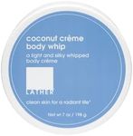 LATHER Coconut Crème Body Whip, 7 Ounce - Light, Silky, Whipped Body Crème with Shea Butter and Aloe Vera