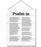 Psalms 91 Christian Inspirational Quote Decor Sign, Spiritual Wall Decor Sign, Hanging Printed Wall Plaque Wood Signs, Home Office Decor, Inspirational Christian Family Home or Office Decor 10X7.8inch