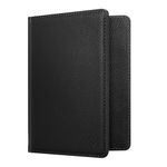 FINTIE Passport Holder Travel Wallet RFID Blocking PU Leather Card Case Cover, Black