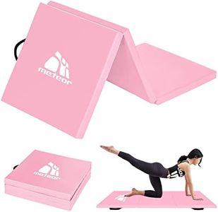 METEOR Extra Large Exercise Mat,Gymnastic Mat, Fitness Mat, Exercise Mat, Tumbling Mat, Folding Gym Mat, 180x60cm, 50mm Thickness, With Carrying Handles (Pink)