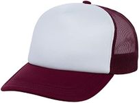 Lids Blank Basic Foam Trucker Adjustable Snapback Hat White/Maroon