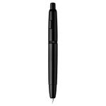 erofa Majohn A1 Press Fountain Pen,Retractable Extra Fine Nib Metal Matte Black Ink Pen With Converter For Writing (No Clip Version)