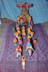 Clay Garuda Sevai Set With Umberalla, Standard, Multicolour, 36 Dolls