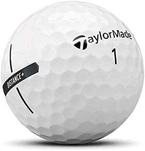 TaylorMade Distance+ Golf Balls, White – High Velocity, 12-Pack