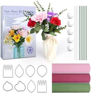 Find Scrapblooms 2 Set Floral and Leaf Die Cuts for Making Crepe Paper Flowers,Including 3 Rolls Crepe Paper and 8 Stem Wires
