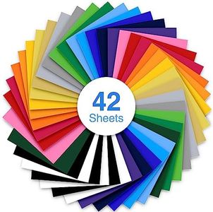 HTV Heat Transfer Vinyl Bundle: Ohuhu 42 Pack 30.5cm x 25.5cm Iron on Vinyls for Fabrics T-Shirts Clothes Hats Craft DIY, 20 Assorted Colors, Heat Vinyl for Cricut Silhouette Cameo or Heat Press Machine