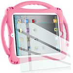 TopEsct Kids case for iPad 2 3 4 with Tempered Glass Screen Protector and Strap Silicone Shockproof Case for Apple iPad 2nd Generation,iPad 3rd Generation,iPad 4th Generation (Pink)