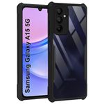 TheGiftKart Shockproof Crystal Clear Back Cover Case for Samsung Galaxy A15 5G | 360 Degree Protection | Protective Design | Transparent Back Cover Case for Samsung A15 5G (PC & TPU, Black Bumper)