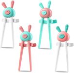 4pcs Cute Rabbit Finger Chopsticks for Gamers, Potato Chips Snack Chopsticks Snack Clips, Finger Tongs Fun Chopsticks Food Tweezers (Rabbit)