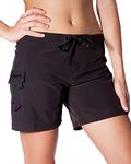 Maui Rippers Women’s 5" 4-Way Stretch Swim Shorts Boardshorts, Black, 16