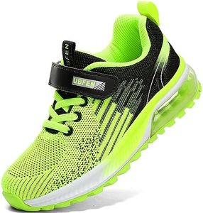 UBFEN Kids Running Shoes for Boys Girls Sneakers - Athletic, Tennis, Walking, Gym Sports - Lightweight, Breathable Comfortable D Green