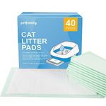 Petfamily Cat Litter Box Pads-Generic Refill for Tidy Cats Breeze Litter System,Litter Box Pads 16.9” x 11.4”-40 Count (Unscented)