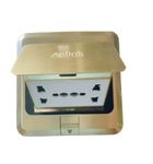 AplinK® Brass Floor Box10A Brass Universal Floor Ground Electric pins with 6 Ports for Kitchen Office